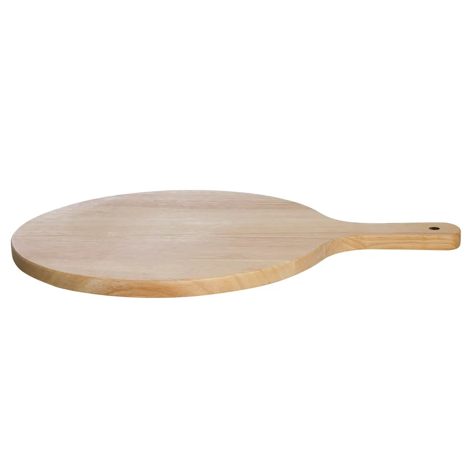AllGrill Holzbrett mit Griff Pizzabrett Ø30cm Gummibaumholz