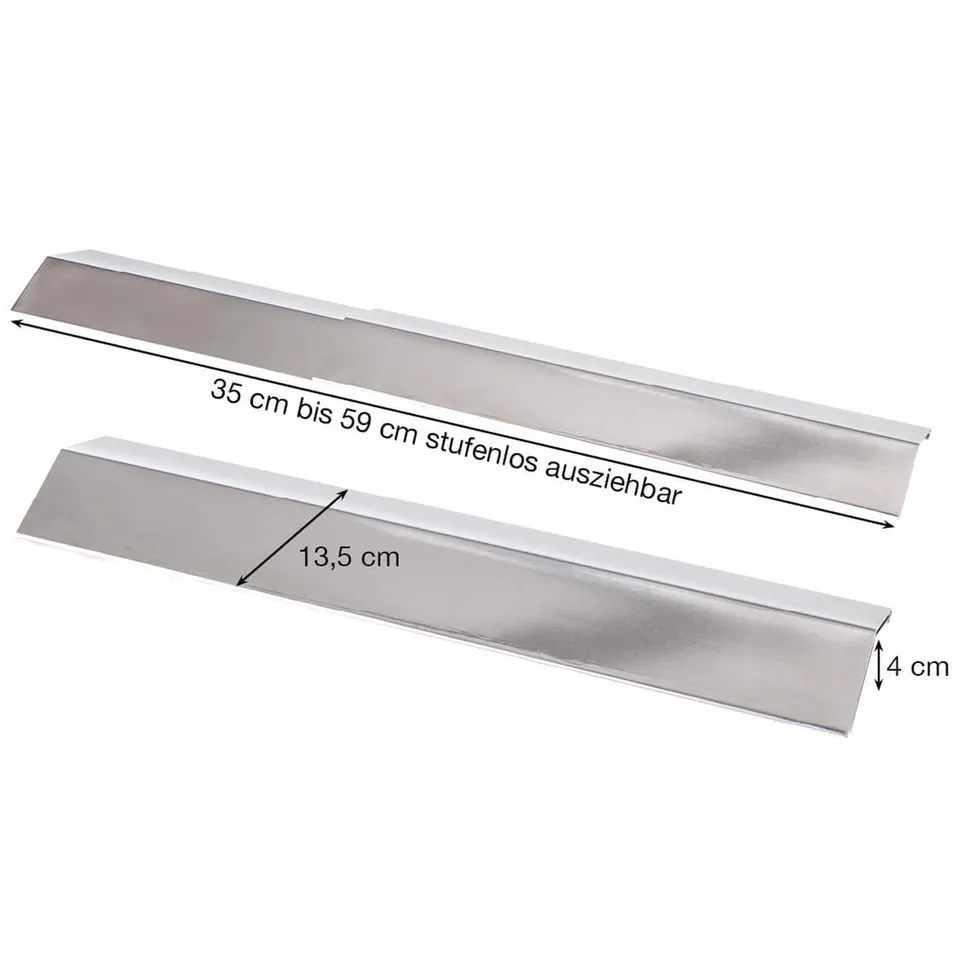 AllGrill Flammblech Edelstahl variabel 35-60 cm breit