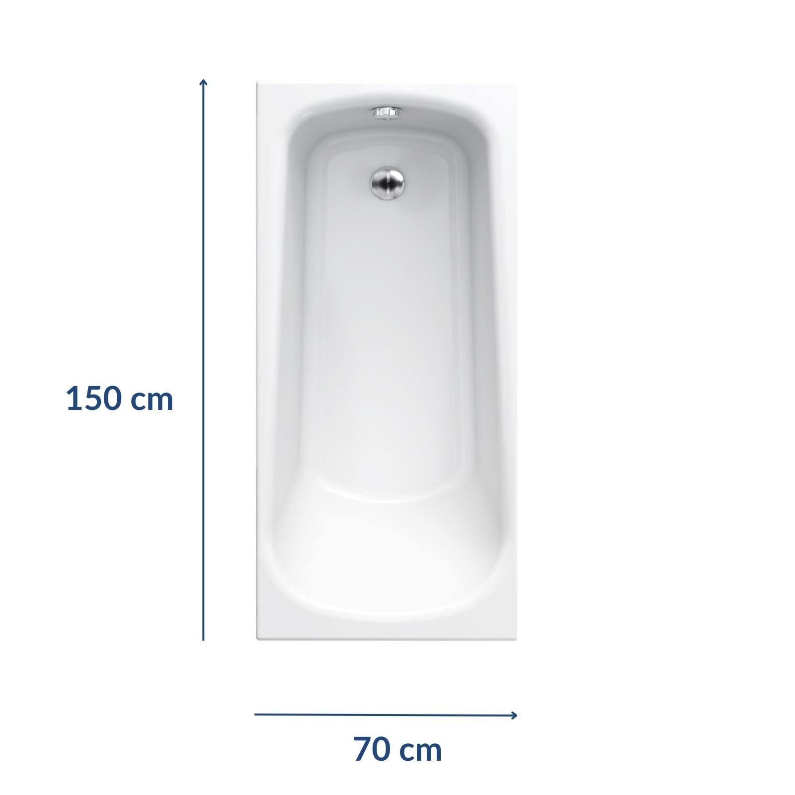 Cersanit NAO Badewanne 150x70 Acryl Weiß Rechteckig