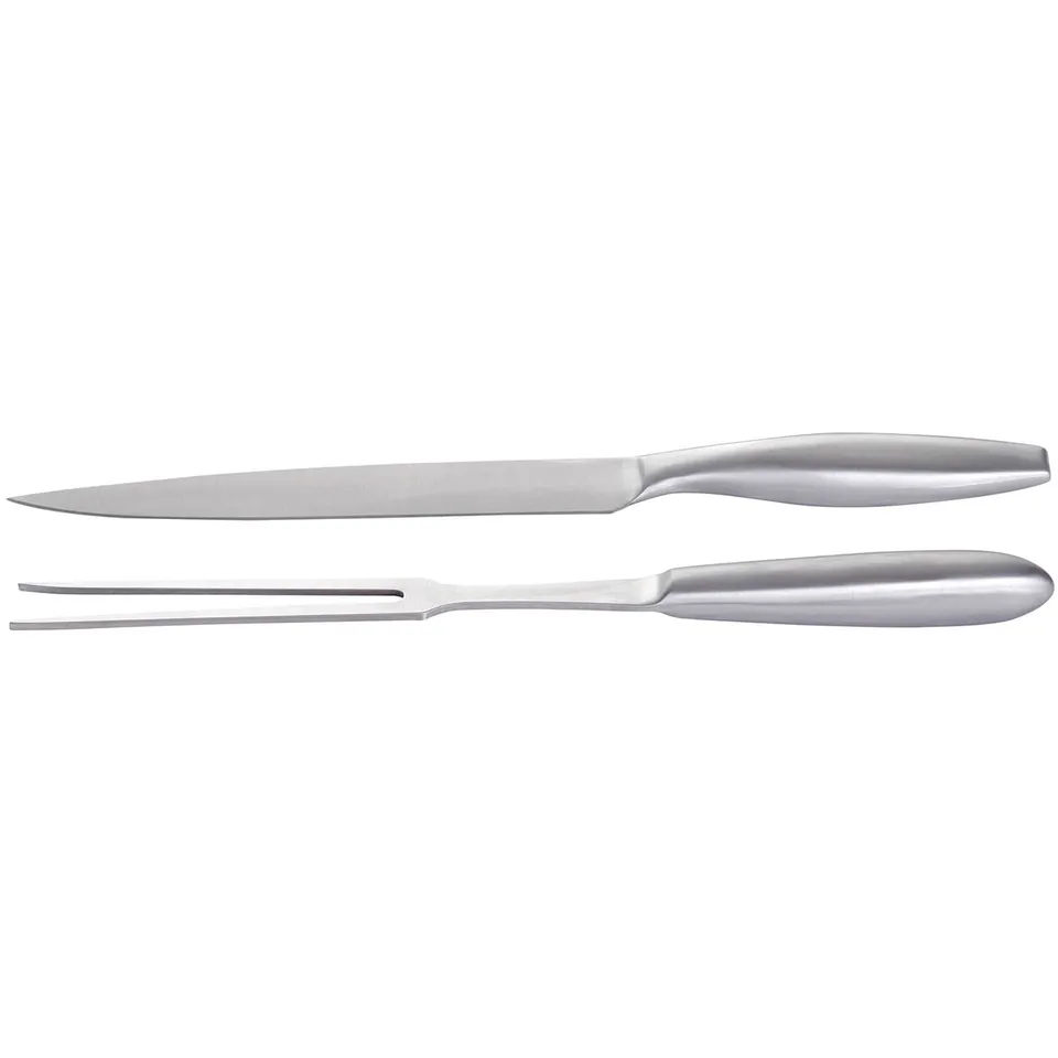 AllGrill Grillzubehör Tranchier-Set 2-tlg Edelstahl Messer Gabel