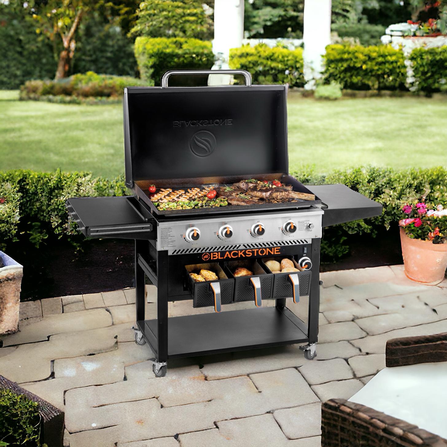 Blackstone 36 Griddle Grillstation Airfryer Gasgrill 4 Zonen
