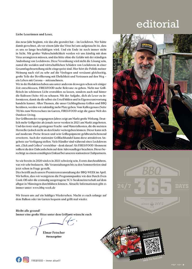 FIRE&FOOD Einzelausgaben 2021/01 Magazin Printausgabe Grillen