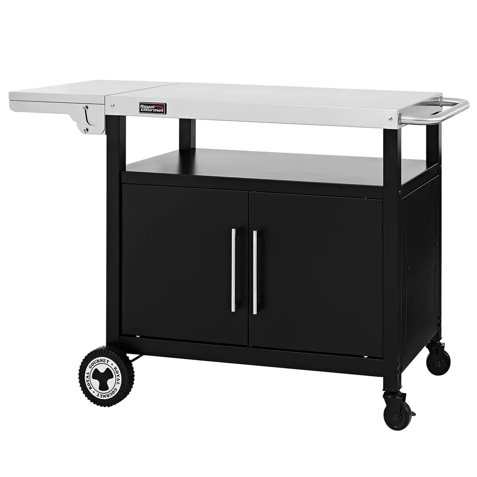 Royal Gourmet Grillwagen Servierwagen Edelstahl klappbar