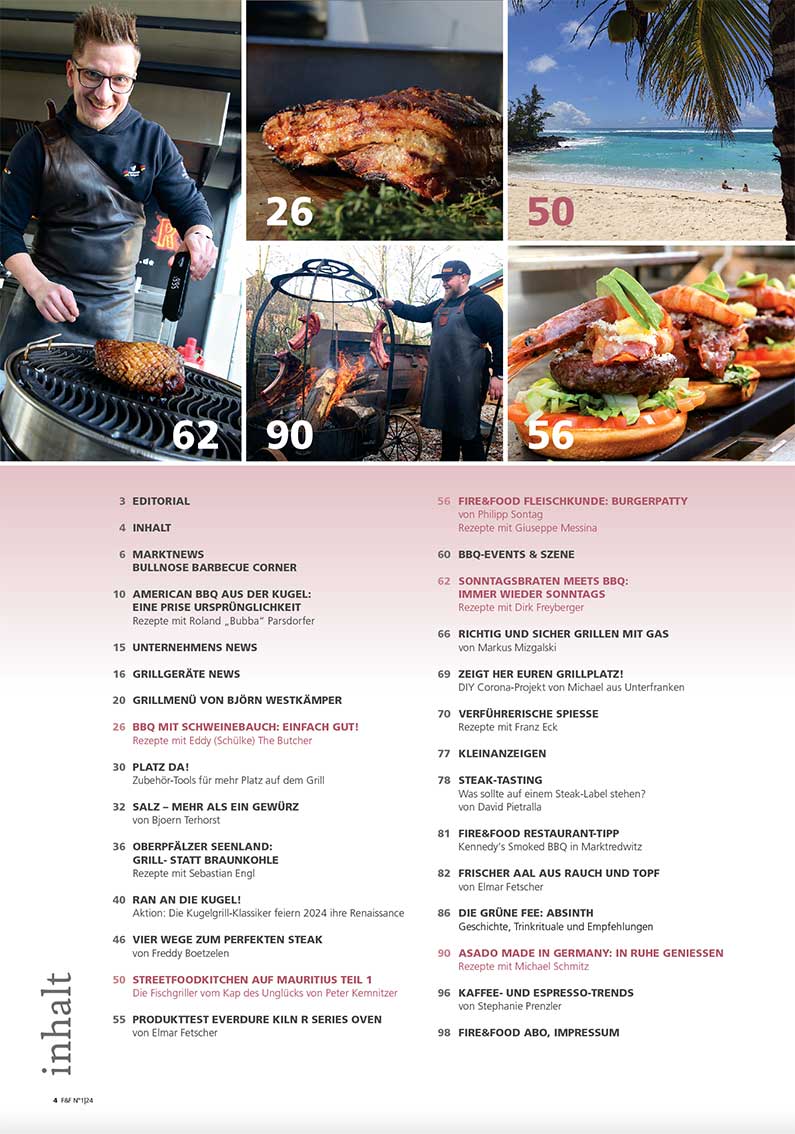 FIRE&FOOD Einzelausgaben 2024/01 Magazin Printausgabe Räuchern