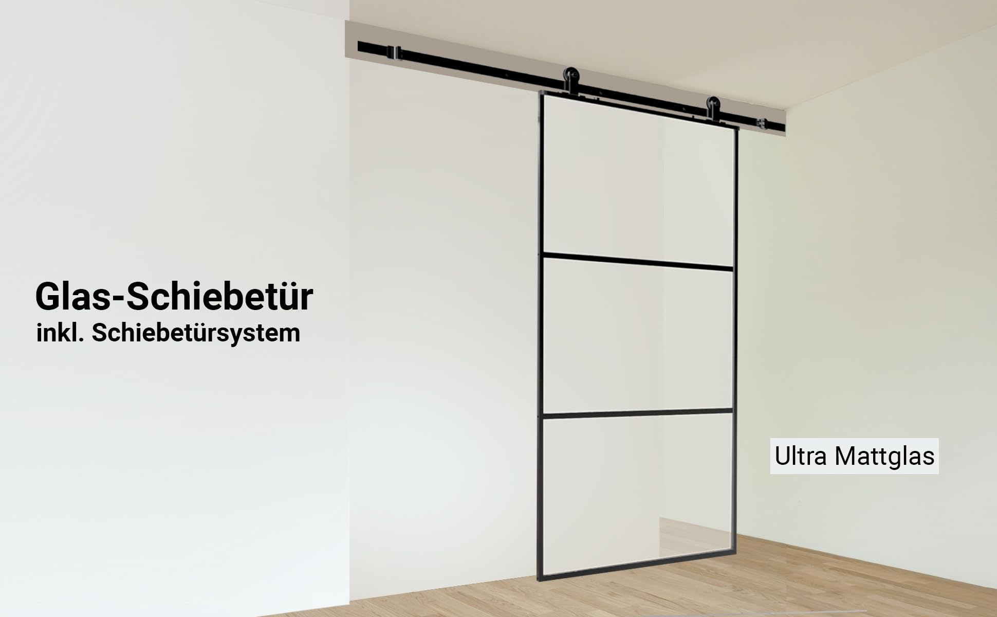 HPFloor Sliding Glass Doors Glas-Schiebetür 90x205 Matt