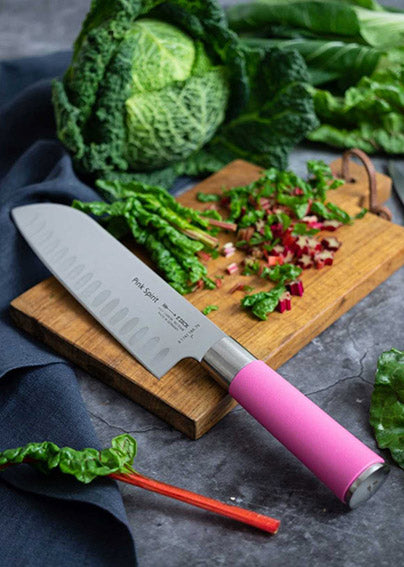 Dick Pink Spirit Santoku 18 cm Kullenschliff rostfrei