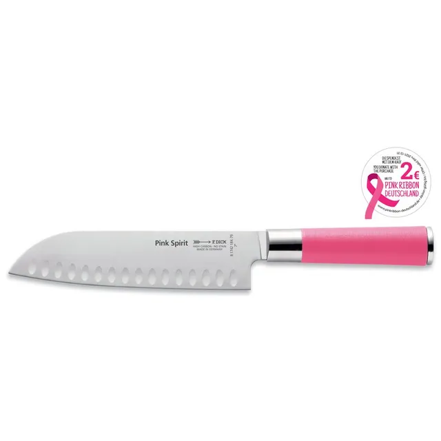 Dick Pink Spirit Santoku 18 cm Kullenschliff rostfrei