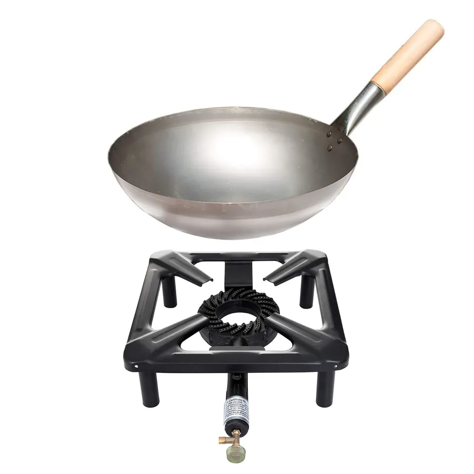 AllGrill HOCKERKOCHER Set klein Gaskocher 4kW + Wok Ø30cm