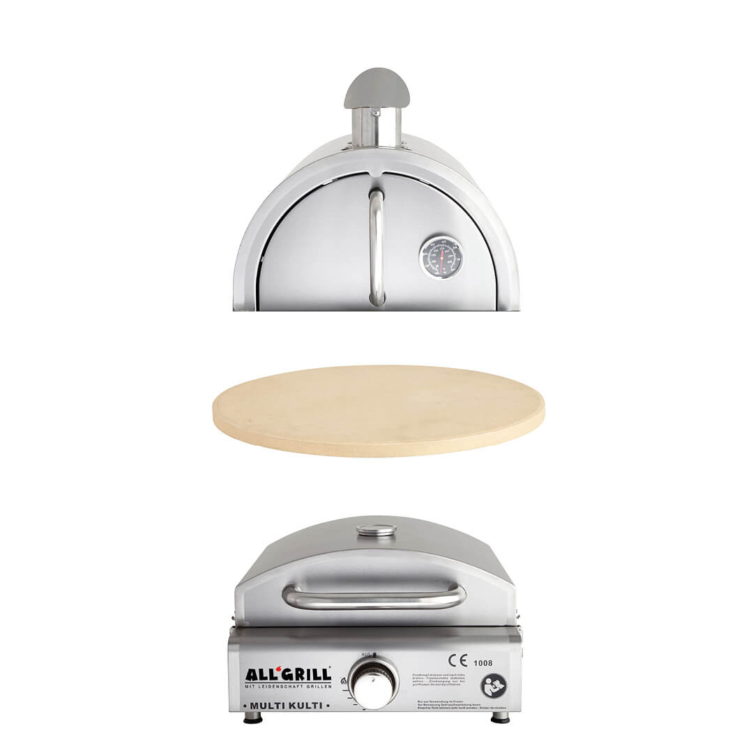 AllGrill MULTI-KULTI Set 3 Gasgrill mit Pizzahaube Zündsicherung