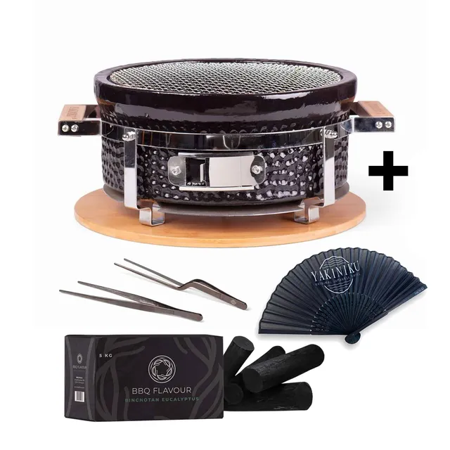 Shichirin Grill rund Keramik mit Binchotan Set