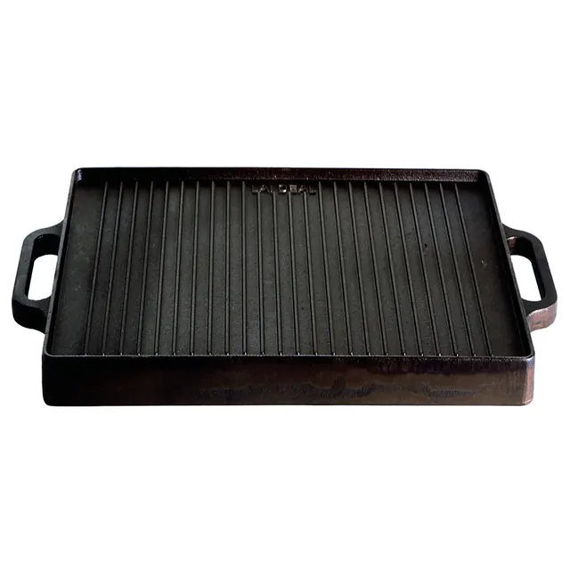 AllGrill Grillzubehör Grillplatte Plancha Gusseisen 38x38 cm