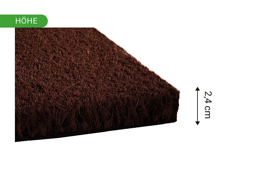 HPFloor Kokosmatte Fußmatte 100x80 cm braun 2,4 cm hoch