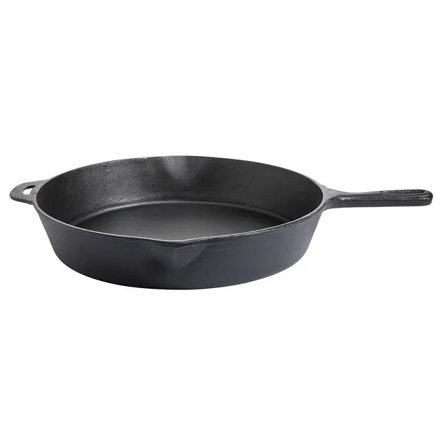 AllGrill Gusseisenpfanne Ø 39 cm mit Stiel Servierpfanne 2,5 L