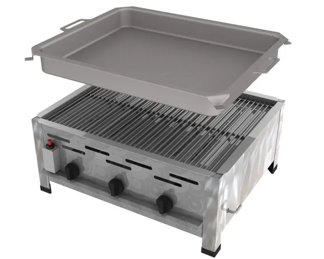 ChattenGlut Gasbräter Gastrobräter 10,8kW Rost+Pfanne Grill