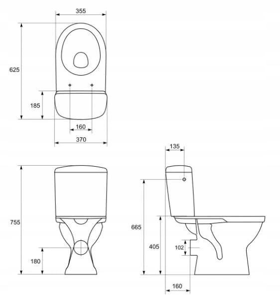 Cersanit Merida K03-018 WC Kompakt Tiefspüler weiß