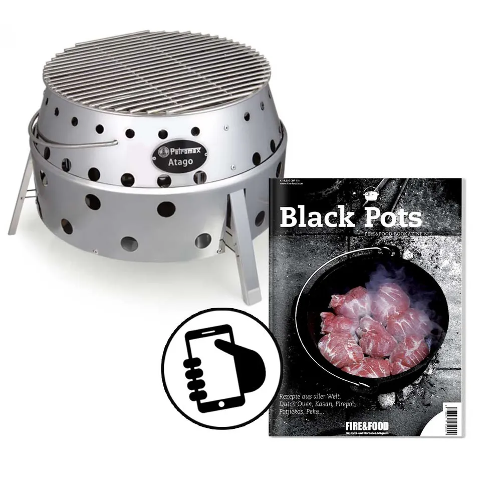 Petromax Atago Grill Ofen Herd Feuerschale Edelstahl Set