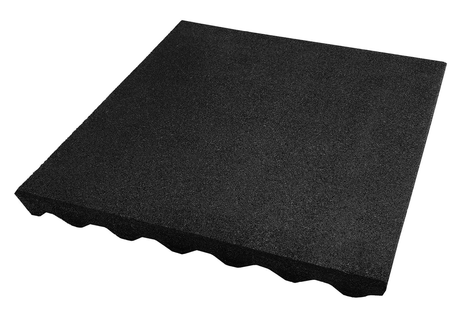 HPFloor Fallschutzmatte Schwarz 50x50 cm 25 mm Gummimatte