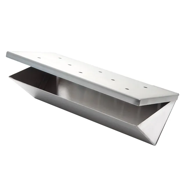 AllGrill Grillzubehör Wood-Chip Räucherbox Edelstahl 22cm