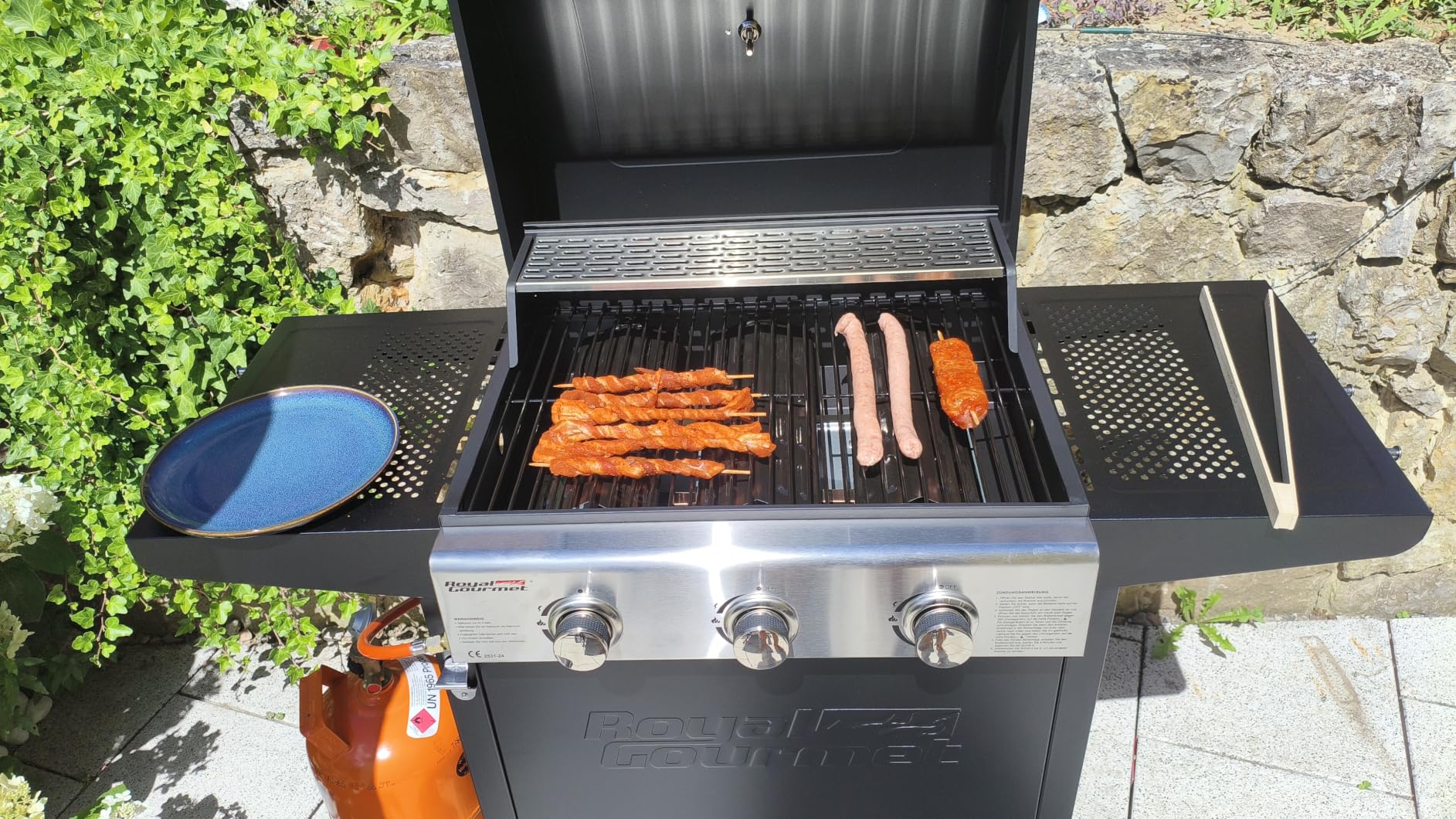 Royal Gourmet Gasgrills Grillwagen 3 Brenner 9 kW Schwarz