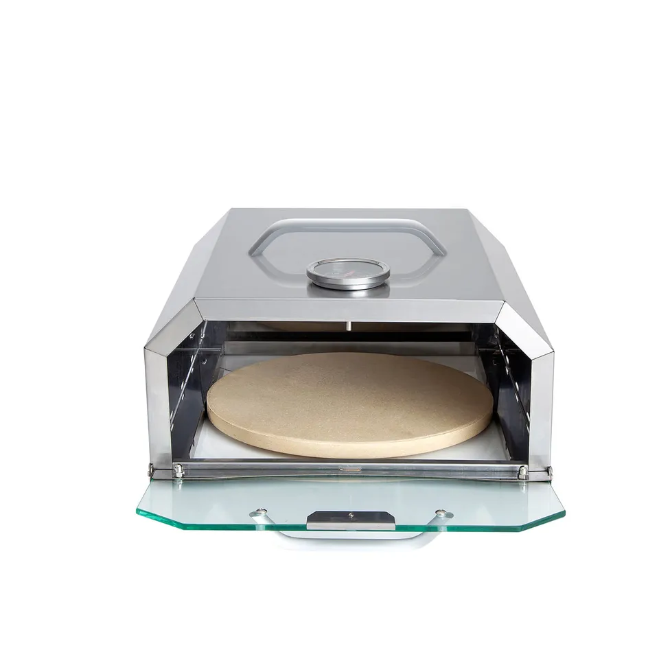 AllGrill Pizzaboxx eckig Pizzaofen Edelstahl mit Pizzastein 26 cm