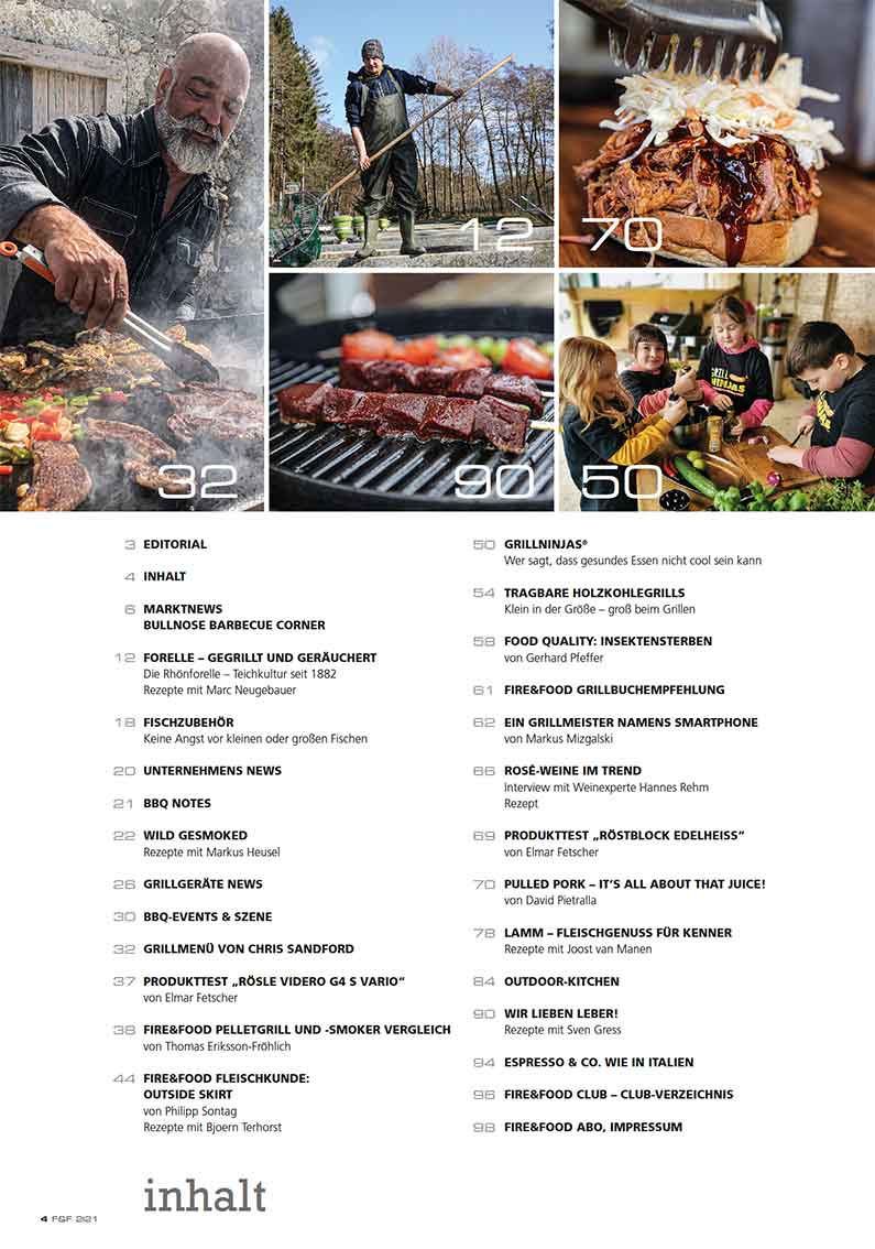 FIRE&FOOD 2021 Jahresset Magazin Print 4 Ausgaben