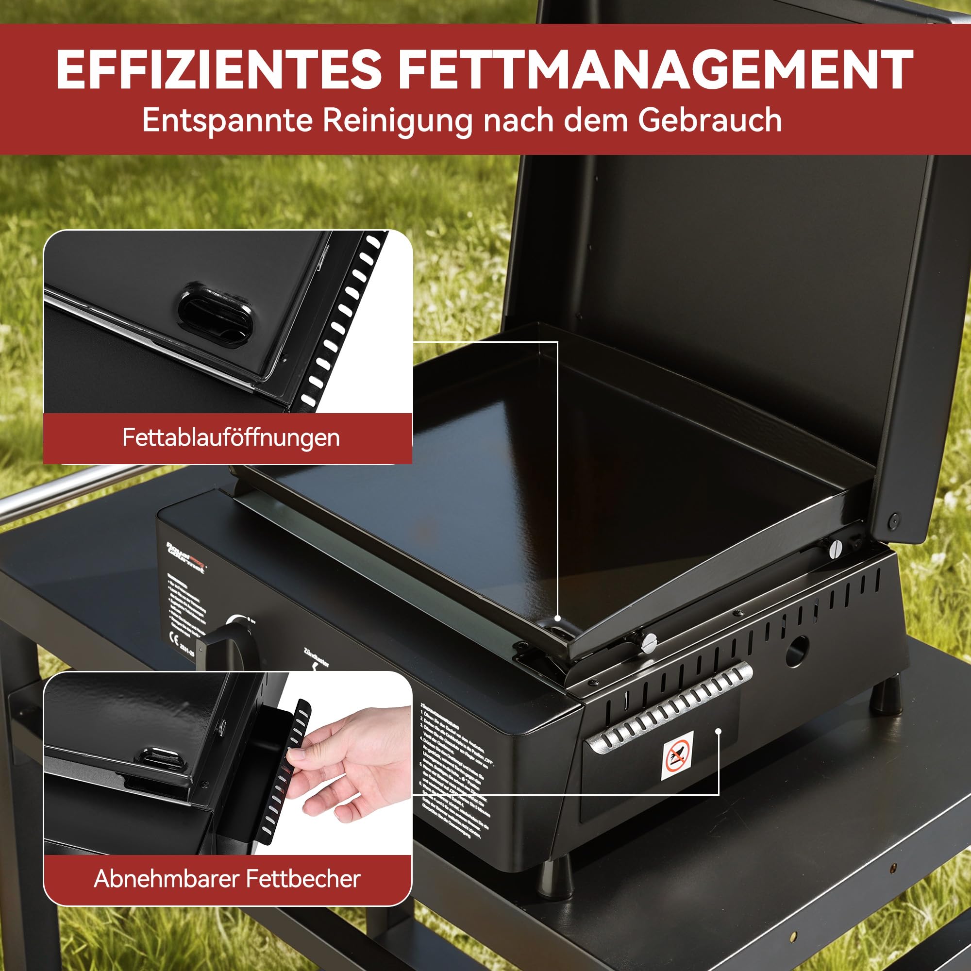 Royal Gourmet Gasgrills Tischgrill 2 Brenner 5 kW Schwarz