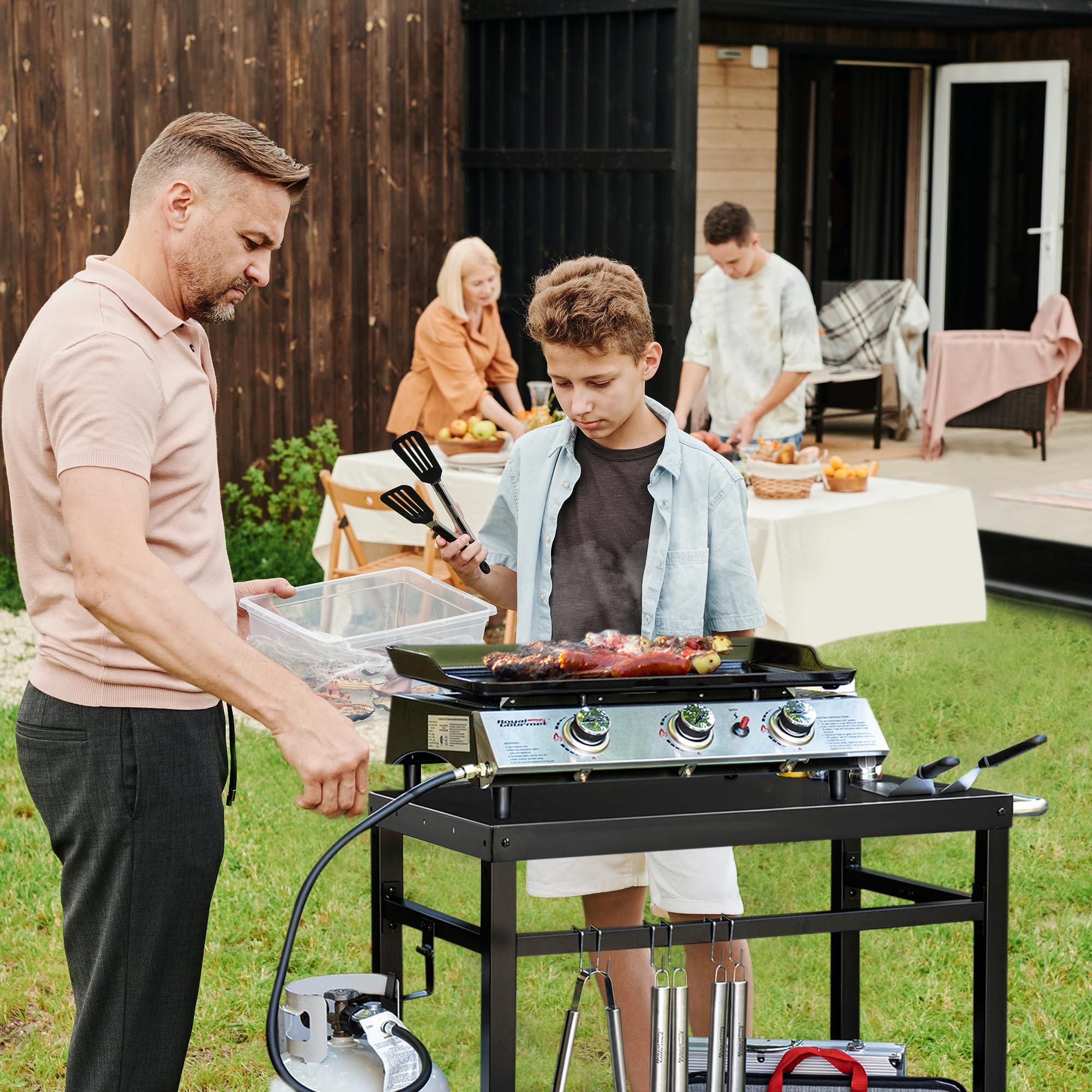 Royal Gourmet Grillwagen Grilltisch 85x50cm mit Rollen