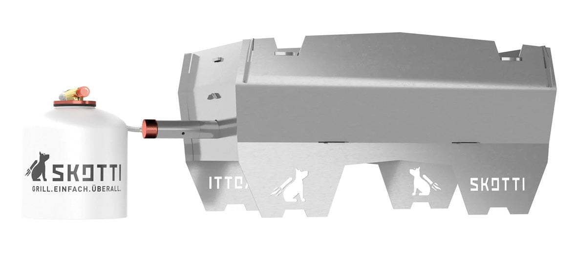 SKOTTI Grill Gasgrill mobil 3,3kg + Bookazine Download gratis