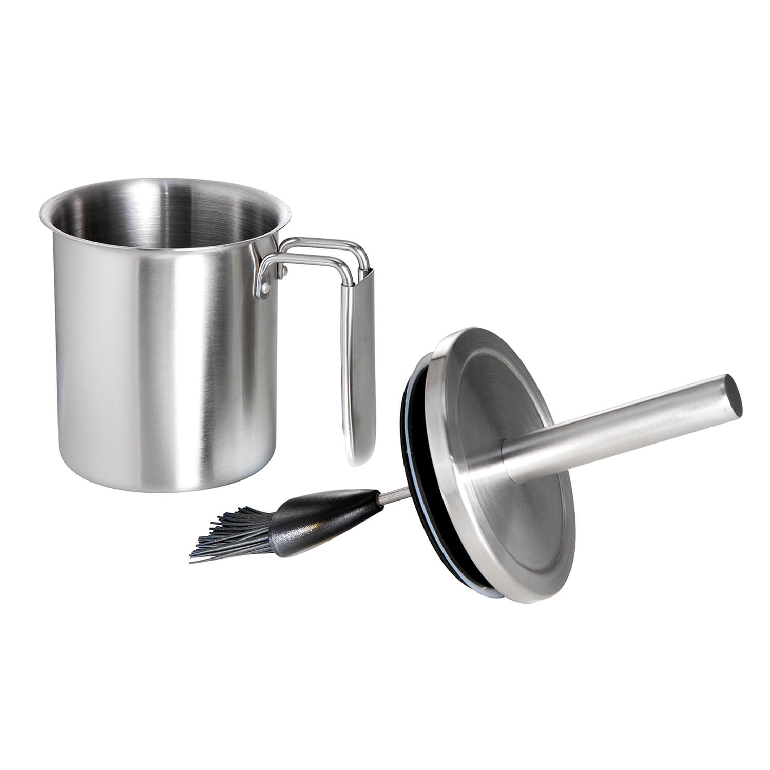 AllGrill Grillzubehör Marinier-Set Edelstahl Silikonpinsel 0,6L