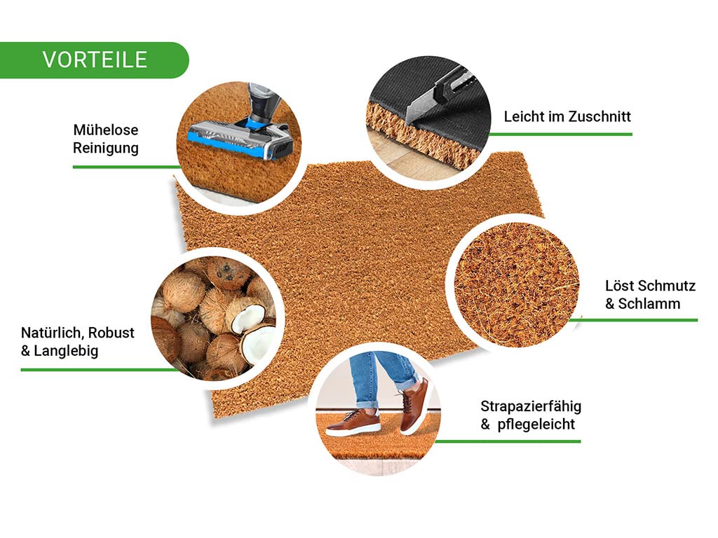 HPFloor Coconut Mats Kokosmatte Nature 80x50x2,4 cm