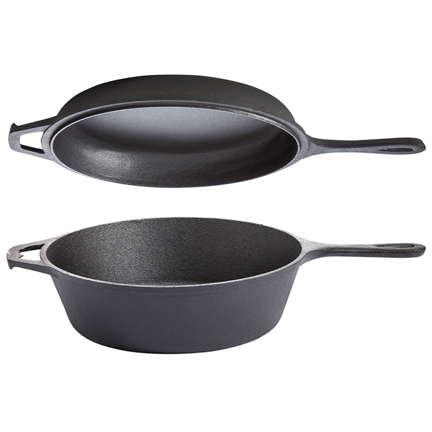 AllGrill Gusseisen 2in1 Topf Pfanne Ø 26 cm 3,5 L Naturguss
