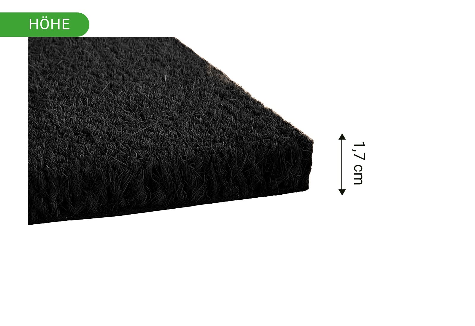 HPFloor Coconut Mats Kokosmatte 60x40 cm Schwarz Fußmatte