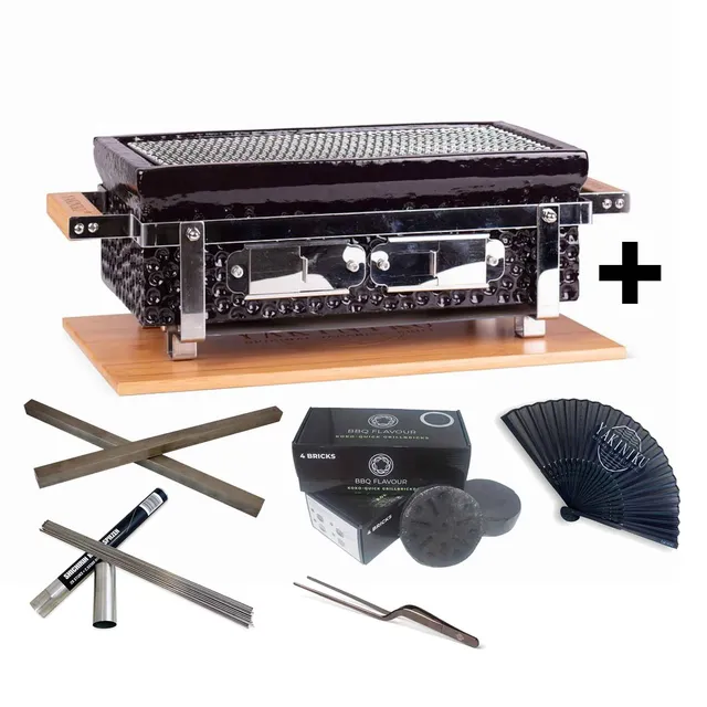 FIRE&FOOD Shichirin Grill rechteckig Keramik Yakitori-Set