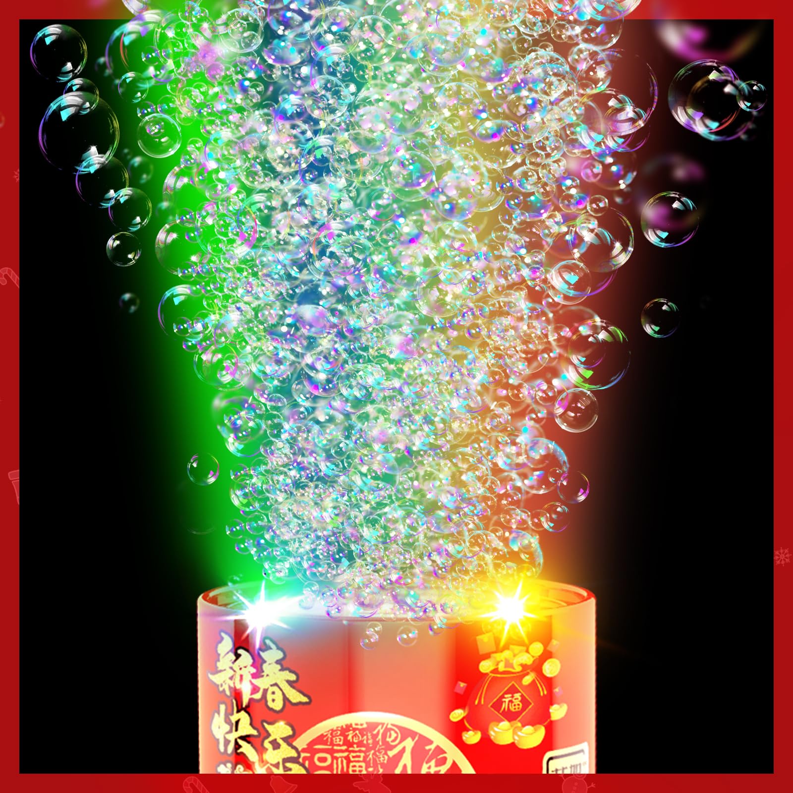 Ivtivfu Fireworks Seifenblasenmaschine 13 Löcher LED