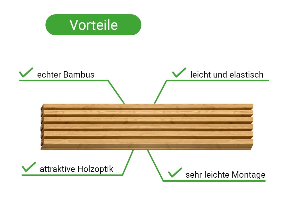 HPFloor Wall Paneling Bambus Rhombus 290x14 Wandverkleidung