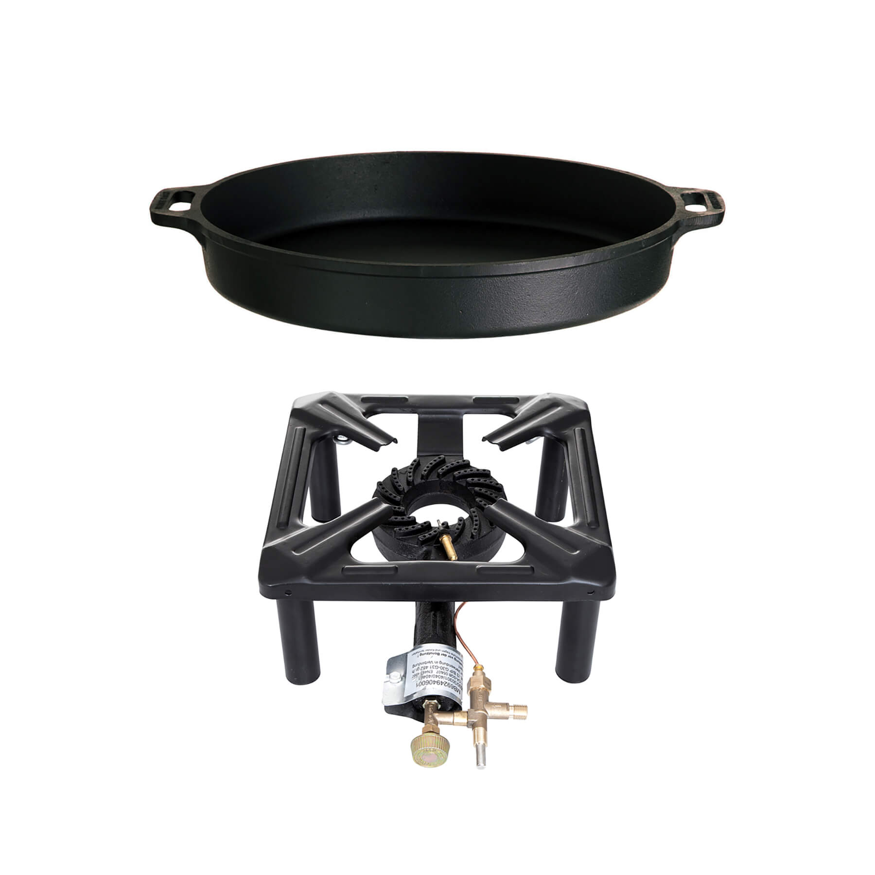 AllGrill Hockerkocher Set groß mit Gusseisenpfanne Ø 40 cm