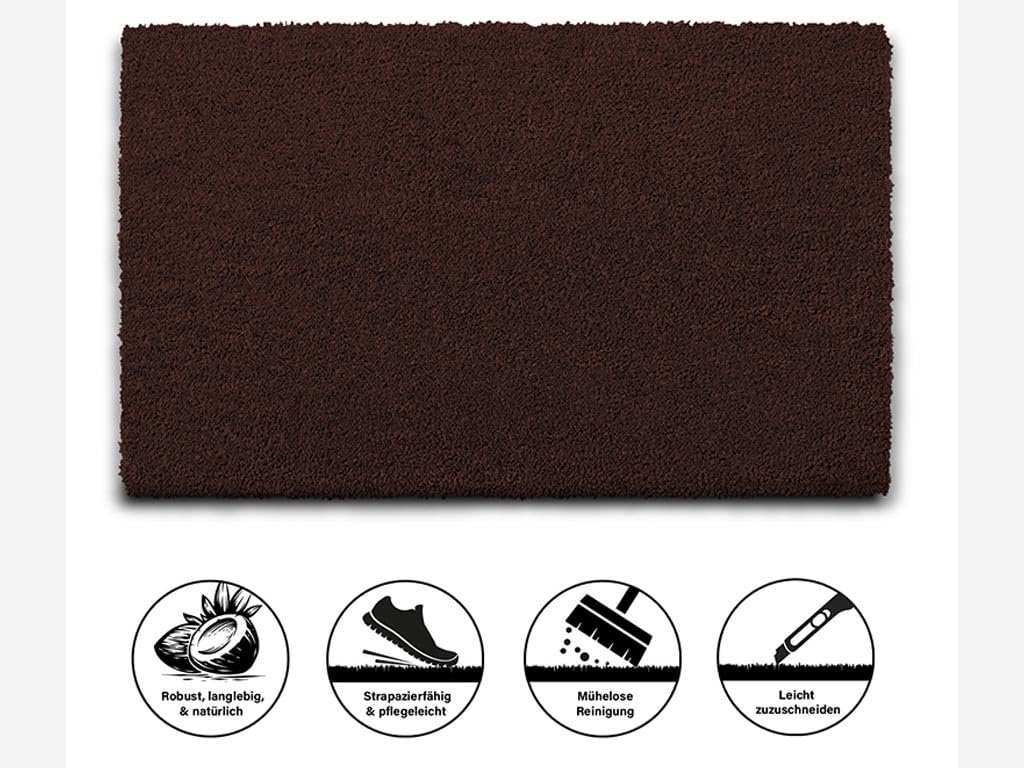HPFloor Kokosmatte 200x400 Braun Fußmatte 24mm rutschfest
