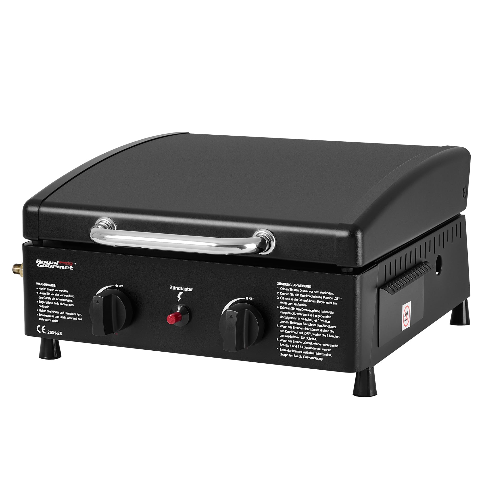 Royal Gourmet Gasgrills Tischgrill 2 Brenner 5 kW Schwarz