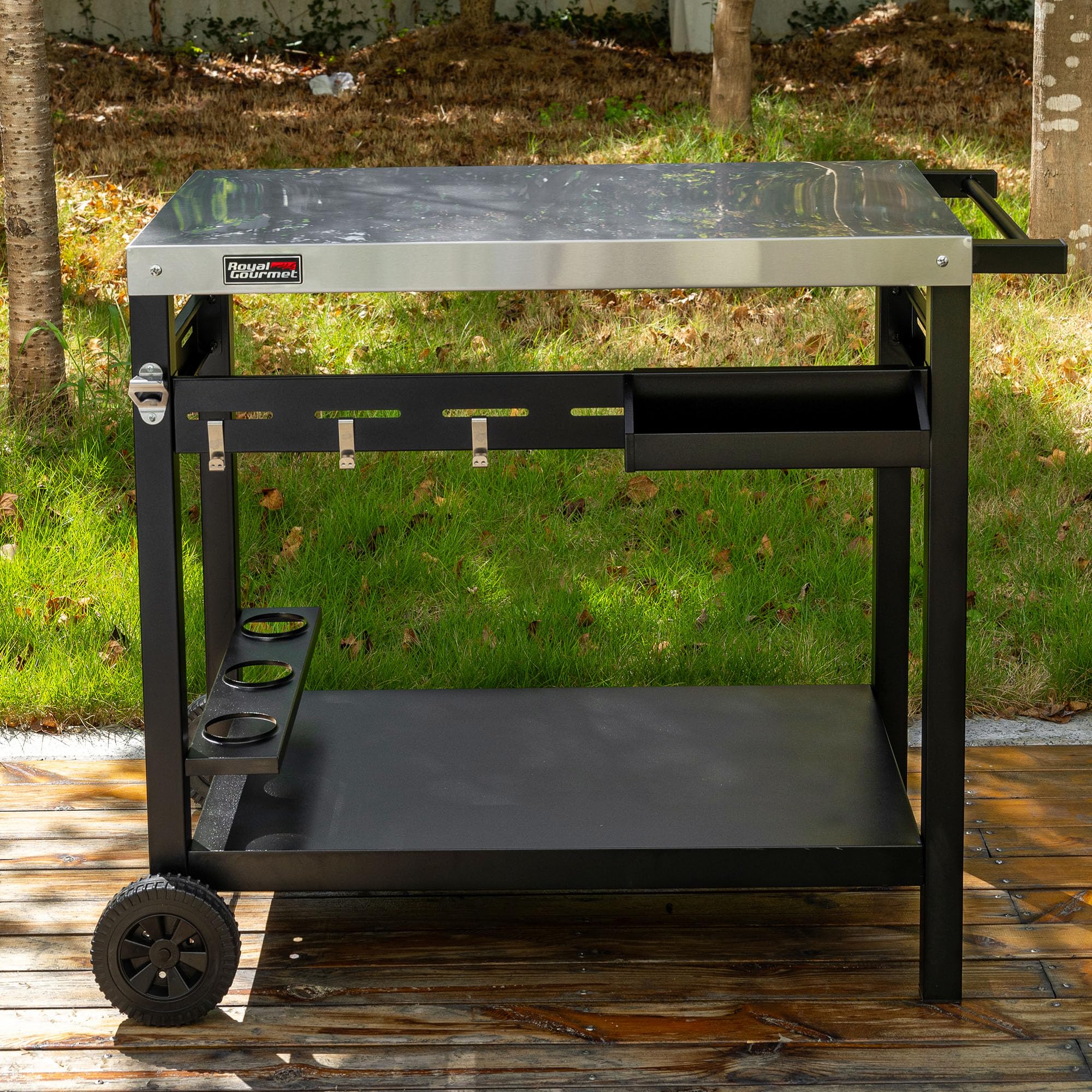 Royal Gourmet Grilltisch Servierwagen Edelstahl 99,7x66,2 cm