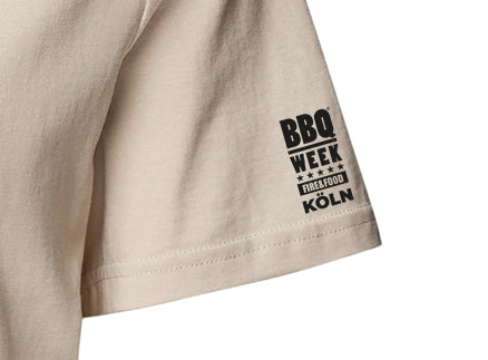 FIRE&FOOD BBQ WEEK T-Shirt beige Baumwolle Gr. L