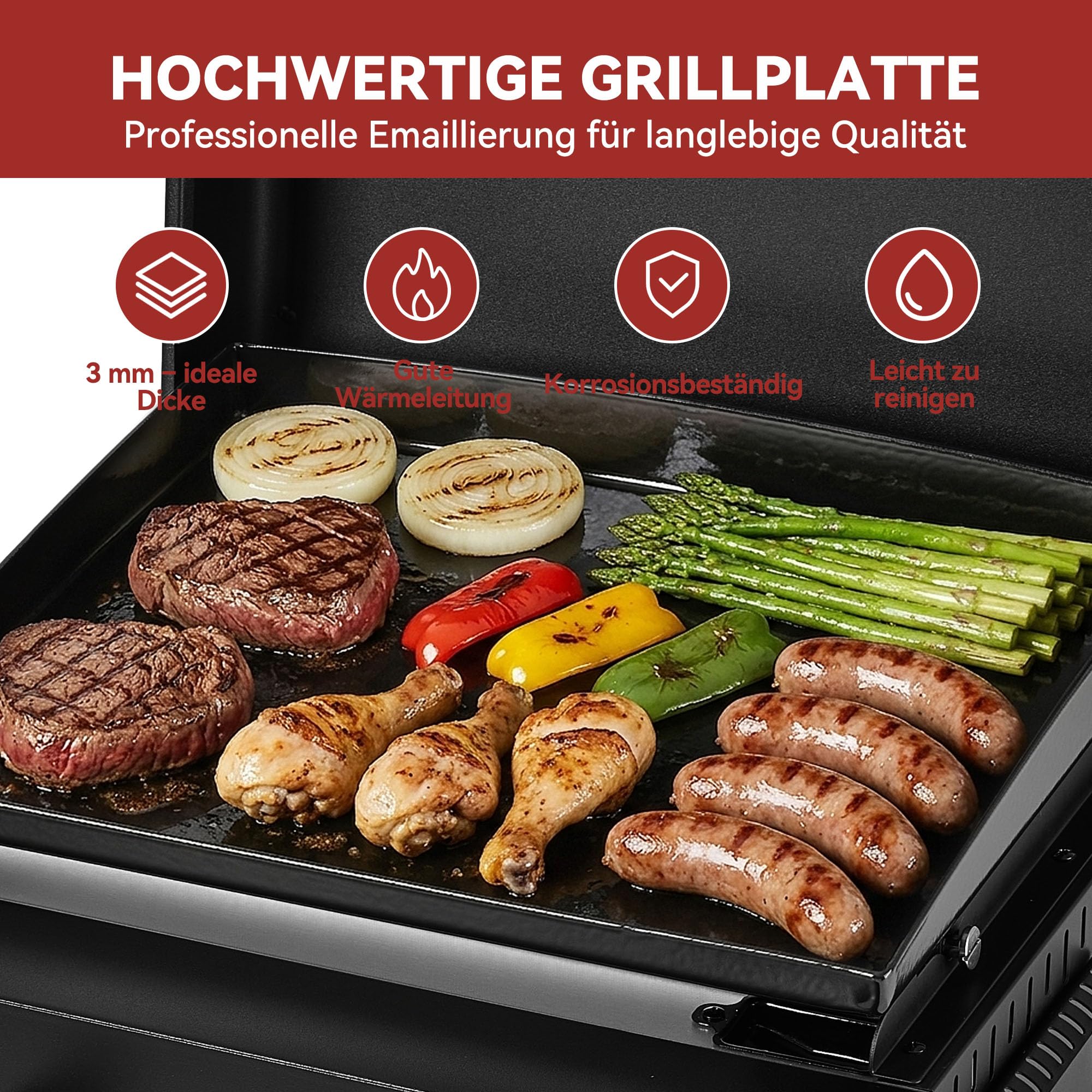 Royal Gourmet Gasgrills Tischgrill 2 Brenner 5 kW Schwarz