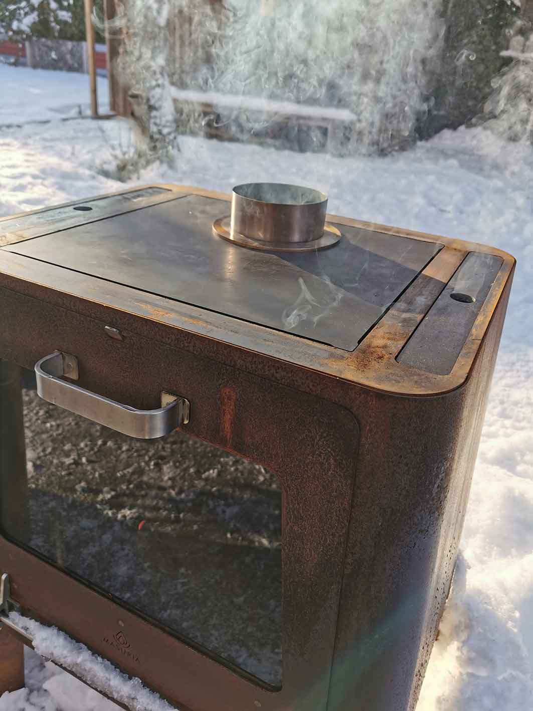 MASURIA Kamin nexo Corten Outdoor Pizzaofen mit Belüftung