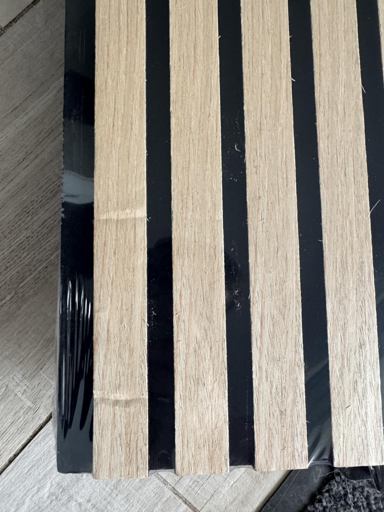 HPFloor AURA Akustikpaneel Light Oak 240x60 cm Filz Schwarz