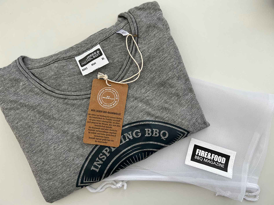 FIRE&FOOD 20 Years T-Shirt Herren Bio-Baumwolle Gr. L
