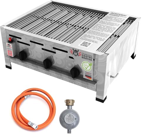 ChattenGlut Gasbräter 3-flammig Tischgrill 10,8kW Rost