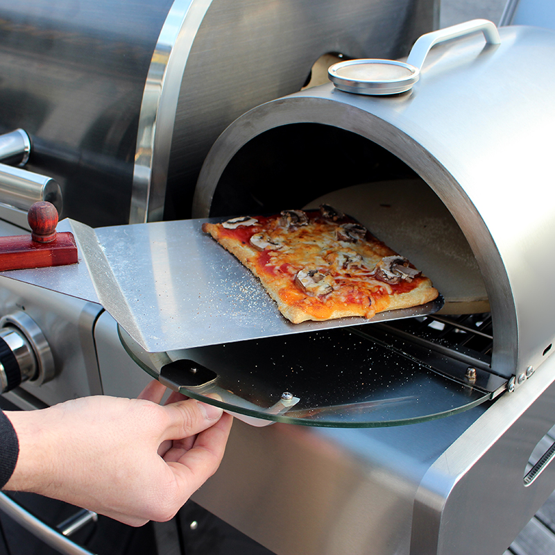 AllGrill Pizzaboxx rund Pizzaofen Edelstahl mit Stein
