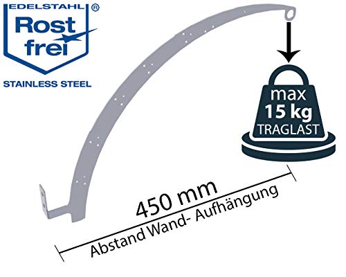 ChattenGlut Edelstahldesign Wandhalter 45cm ohne Stern