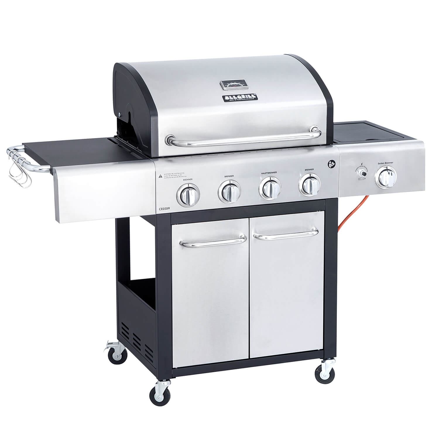 AllGrill Basic-Line Festival Gasgrill Edelstahl schwarz 15,5kW