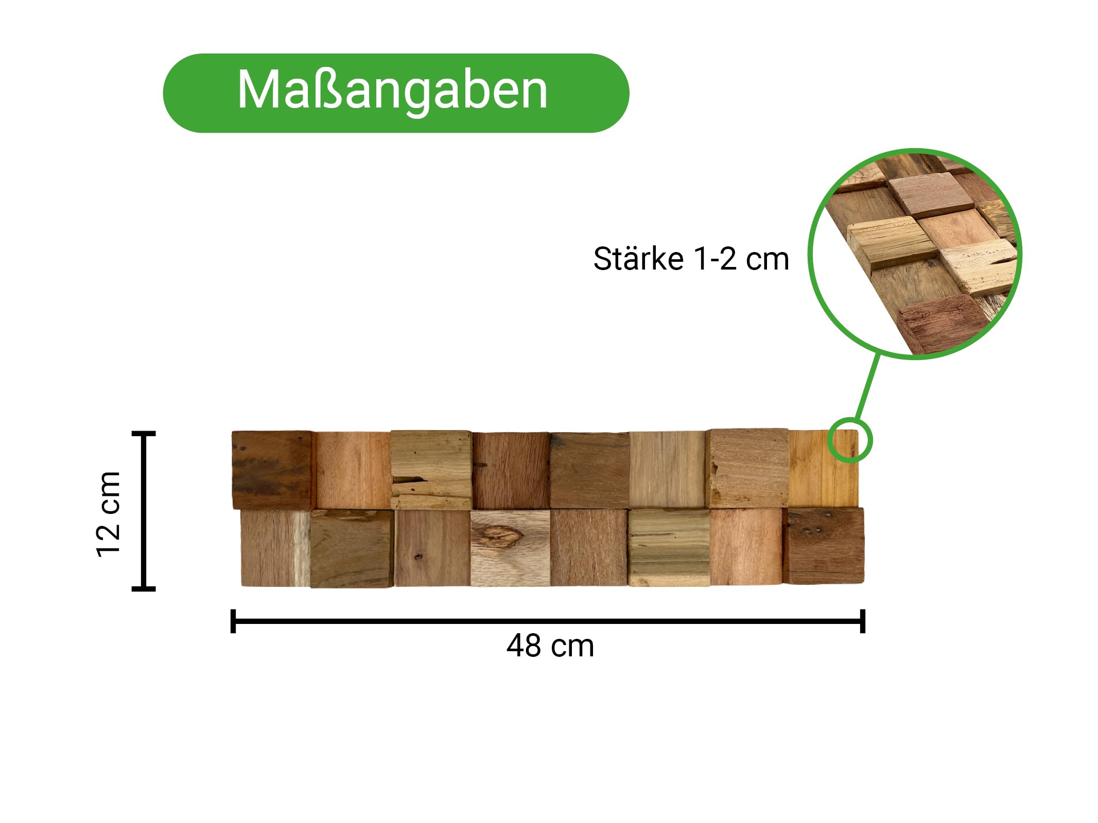 HPFloor Edelweiss Wandpaneele Teak 18er Set braun 3D Echtholz