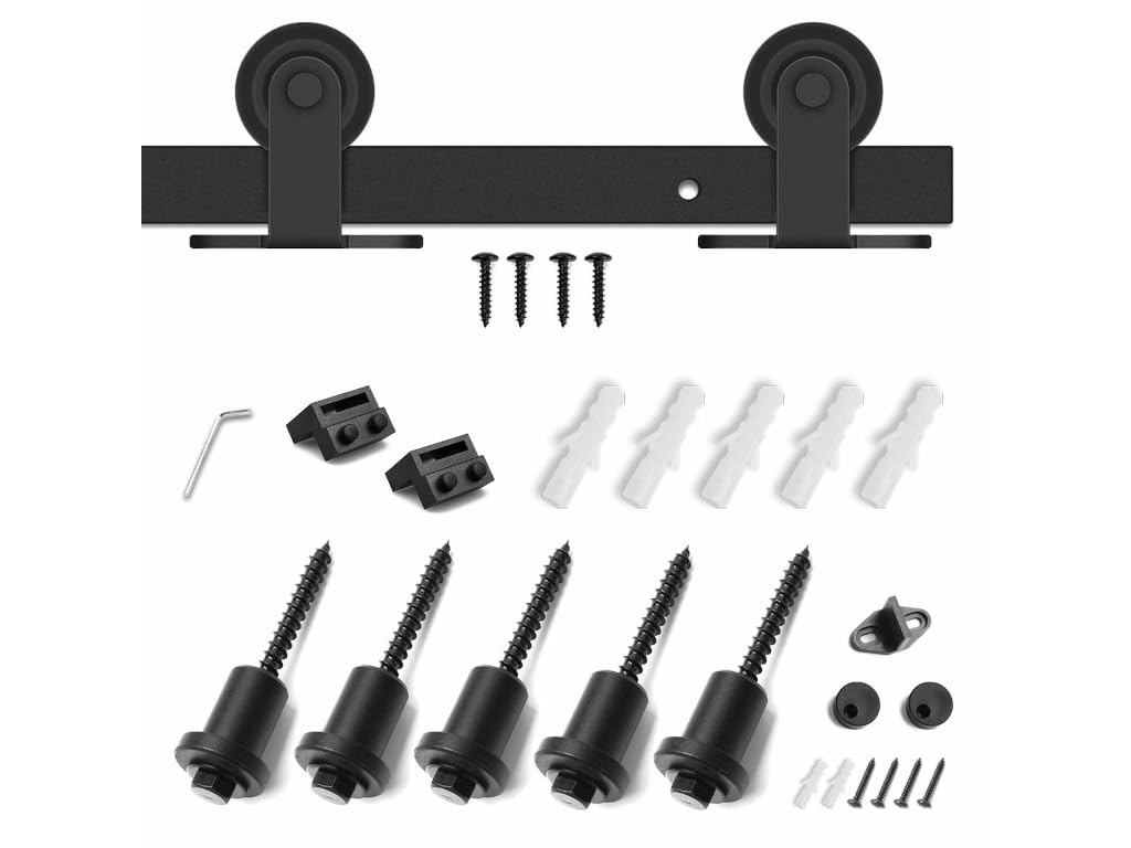 HPFloor Schiebetürbeschlag Set 183 cm mattschwarz Stahl